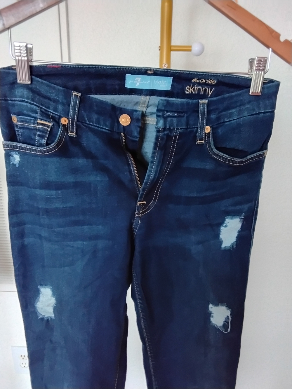 7 for All Mankind Dark Blue Skinny Jeans